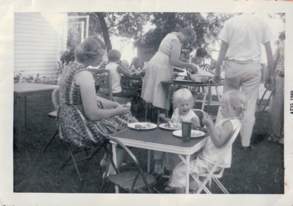 My mom with Nancy and me at a picnic at my grandma's.